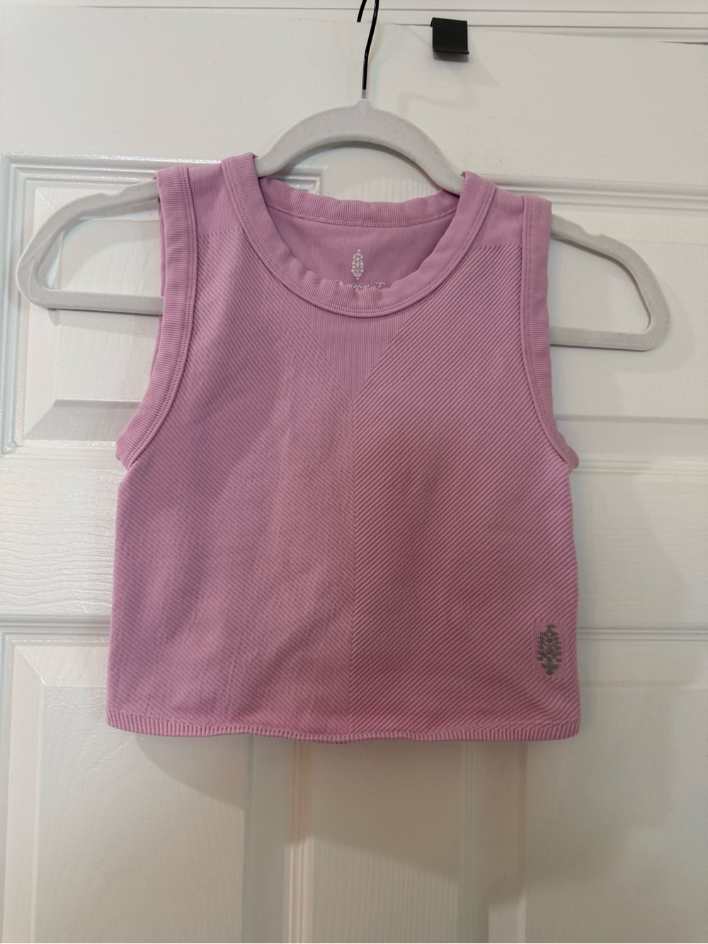 FP Movement by Free People Ribbed Crop Tank Top - Light Purple